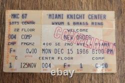 New Order Concert Flyer + Ticket Stub Miami, Dec 15, 1986 James L. Knight