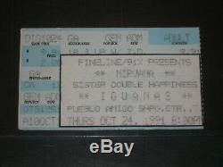 Nirvana 1991 Concert Ticket Stub Iguanas Clubtijuana Mexico10/24/91 Mega Rare
