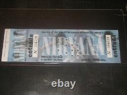 Nirvana 1992 Concert Ticket Stubjuly 2,1992plaza De Torosvalencia Spain