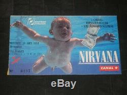 Nirvana 1992 Concert Ticket Stuble Zenith Paris France6/24/92kurt Cobain