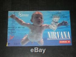 Nirvana 1992 Concert Ticket Stuble Zenith Paris France6/24/92kurt Cobain