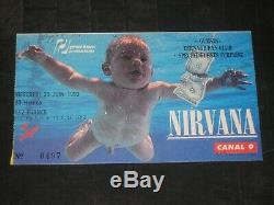 Nirvana 1992 Concert Ticket Stuble Zenith Paris France6/24/92kurt Cobain