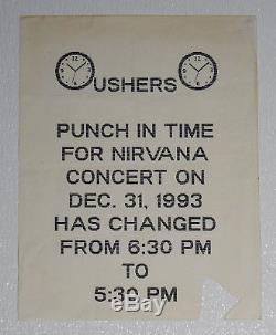 Nirvana 1993 New Years Eve Concert Poster, Ticket Stub & Sign Oakland Coliseum