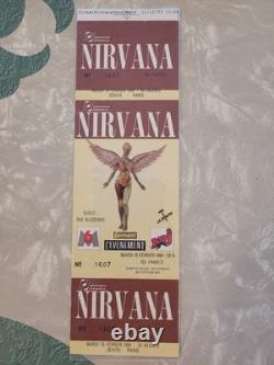 Nirvana 1994 Paris Concert Ticket In Utero Tour Unused