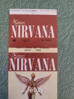 Nirvana 1994 Paris Concert Ticket In Utero Tour Unused