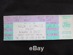 Nirvana Concert Ticket 1993 Coa Rare! Laminate Backstage Pass Stub Kurt Cobain