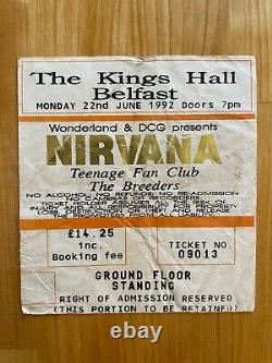 Nirvana Concert Ticket Stub, Kings Hall Belfast, Genuine Original 22nd June 1992
