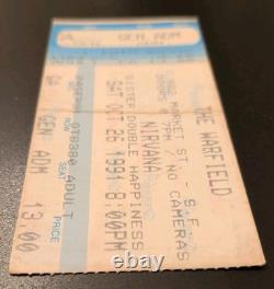 Nirvana Concert Ticket Stub Oct 26 1991 Warfield San Francisco Nevermind L7