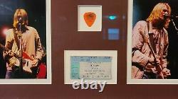 Nirvana Concert used pick by Kurt Cobain plus passes and ticket stub, pictures