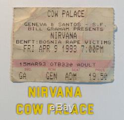 Nirvana Cow Palace April 9 1993 / Ticket Stub Memorabilia / Benefit Concert