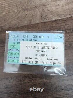 Nirvana OCT 30 1993 Hara Arena Dayton OH Concert Ticket Stub Rare Halloween Show