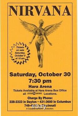 Nirvana OCT 30 1993 Hara Arena Dayton OH Concert Ticket Stub Rare Halloween Show