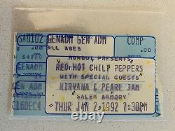 Nirvana Pearl Jam Red Hot Chili Peppers Concert Ticket Stub Salem Oregon 1992