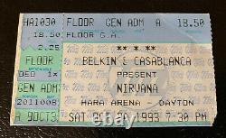 Nirvana Ticket Stub 1993 Kurt Cobain Hara Arena Dayton Ohio 10/30/93 Concert