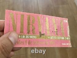 Nirvana Ticket Stub 1994 February 9 Madrid Spain Concert Kurt Cobain Live Rare