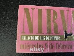 Nirvana Ticket Stub 1994 February 9 Madrid Spain Concert Kurt Cobain Live Rare