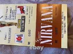 Nirvana Very Rare Concert Ticket Stub 1994 Kurt Cobain GUEST THE BUZZCOKS