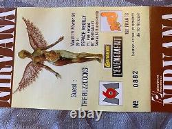 Nirvana Very Rare Concert Ticket Stub 1994 Kurt Cobain GUEST THE BUZZCOKS