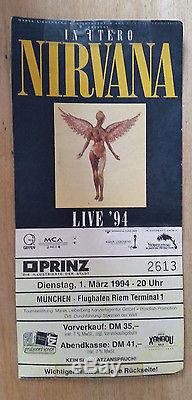 Nirvana Very Rare Last Concert Ticket Stub 1994 Kurt Cobain
