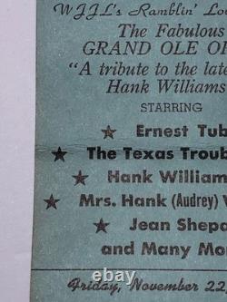 Nov 22 1963 JFK Assassination Hank Williams Jr Ticket Stub USA History Phantom
