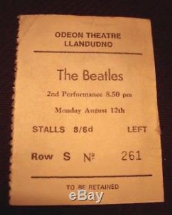 ORIGINAL 1963 Beatles Concert TICKET STUB-Carnonvonshire, LLandudno, NW WALES