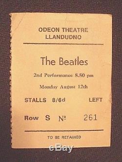 ORIGINAL 1963 Beatles Concert TICKET STUB-Carnonvonshire, LLandudno, NW WALES