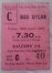 Original Bob Dylan Concert Ticket Stub Sheffield Uk 1965