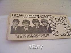ORIGINAL ENTIRE Beatles Concert Ticket Stub 1966 DC Stadium, Washington DC