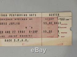 ORIGINAL Janis Joplin 1969 Concert Ticket Stub Saratoga New York Post Woodstock