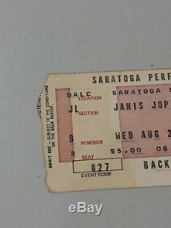 ORIGINAL Janis Joplin 1969 Concert Ticket Stub Saratoga New York Post Woodstock