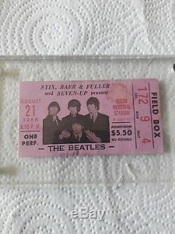 ORIGINAL The Beatles 1966 Busch Stadium Used Fillmore-Era Concert Ticket Stub