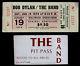 Original Vintage Bob Dylan / The Band Unused 1974 Concert Ticket Stub & Pit Pass