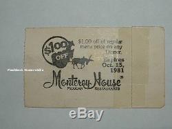 OZZY / MOTORHEAD 1981 Concert Ticket Stub HOUSTON Mega Rare RANDY RHOADS Lemmy
