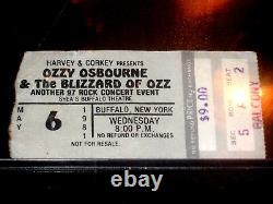 OZZY OSBOURNE 1981 Concert Ticket Stub 5/6/1981 with RANDY RHOADS BUFFALO RARE