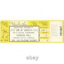 OZZY OSBOURNE Concert Ticket Stub 1/19/80 KANSAS CITY Full Unused RANDY RHOADS