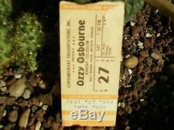 OZZY OSBOURNE Concert Ticket Stub 2 1/2 weeks before RANDY RHODES Passing 1982
