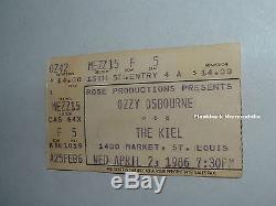 OZZY OSBOURNE / METALLICA 1986 Concert Ticket Stub ST. LOUIS Cliff Burton RARE