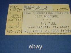 OZZY OSBOURNE / METALLICA 1986 Concert Ticket Stub ST. LOUIS Cliff Burton RARE