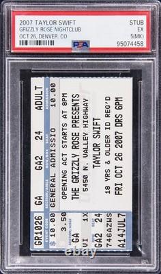 October 26, 2007 Taylor Swift Concert Ticket Stub PSA 5 (MK) The Grizzly Rose