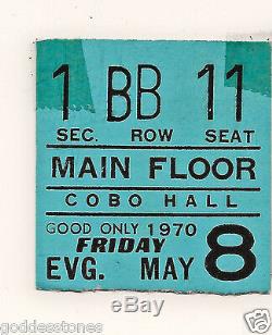 One Doors Original Cobo Arena Detroit Concert Main Floor Ticket Stub May 8, 1970