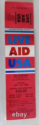 One of a Kind Original LIVE AID Concert Ticket Stub! JFK Stadium 1985