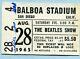 Original 1965 Beatles Concert Ticket Stub Balboa Stadium San Diego Ca Help