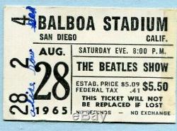 Original 1965 Beatles Concert Ticket Stub Balboa Stadium San Diego CA Help