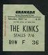 Original 1965 Kinks Yardbirds Jeff Beck Concert Ticket Stub Walthamstow Uk