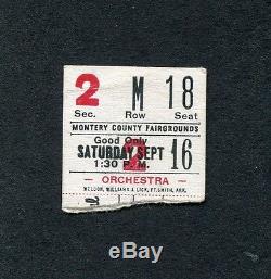 Original 1967 Monterey Jazz concert ticket stub Janis Joplin B B King