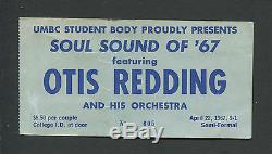 Original 1967 Otis Redding concert ticket stub Soul Sound Of 67 UMBC Maryland