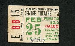 Original 1972 ZZ Top concert ticket stub Fort Worth TX Rio Grande Mud RARE