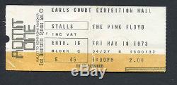 Original 1973 Pink Floyd Concert Ticket Stub Earls Court Dark Side of the Moon
