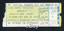 Original 1974 Genesis concert ticket stub Capital Theatre NJ Rare Peter Gabriel