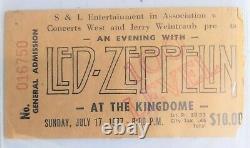 Original 1977 Led Zeppelin Concert Ticket Stub Seattle Kingdome